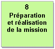 Zone de Texte: 8
Pr�paration et r�alisation de la mission





